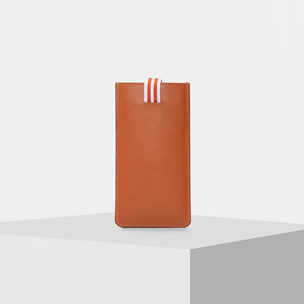 CLAY ORANGE leather mobile pouch