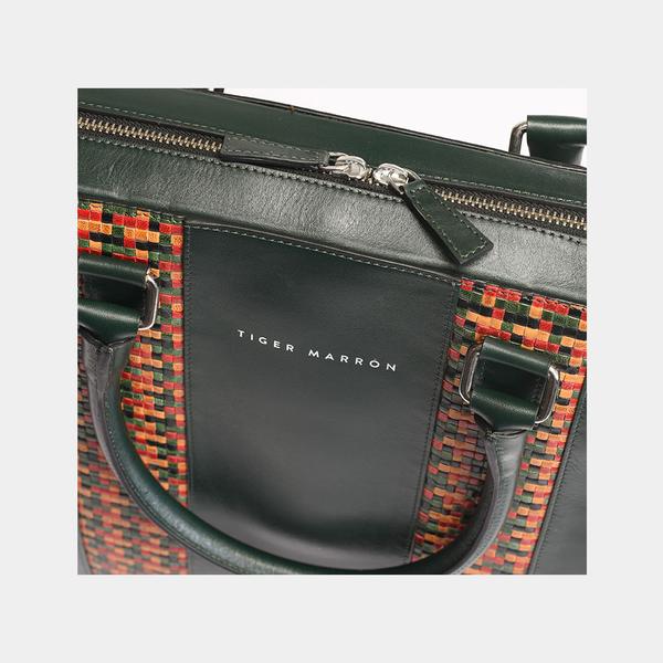 Green Leather Laptop Bag
