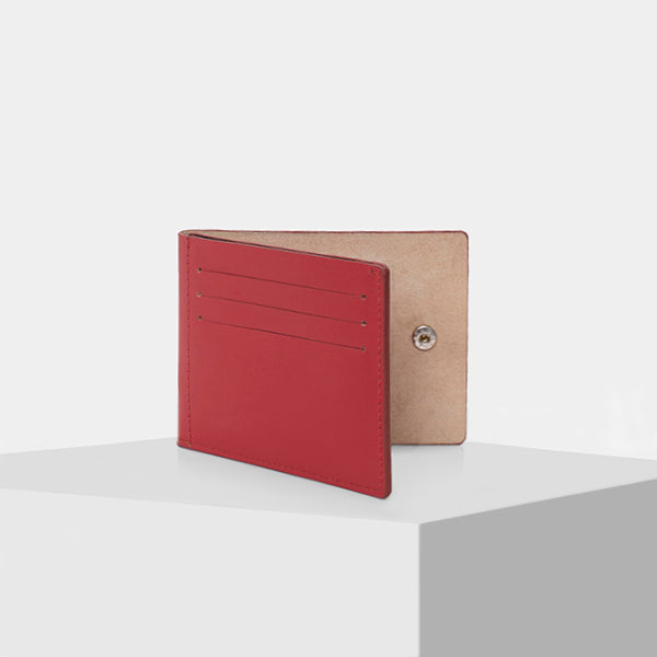 small red leather wallet