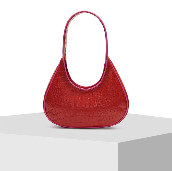 Red Leather Tote Bag Tiger Fish
