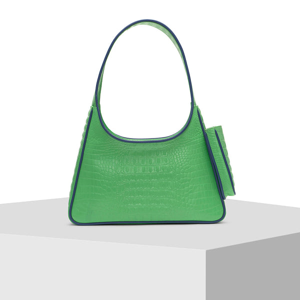 Light Green Leather Tote Bag Tiger Fish