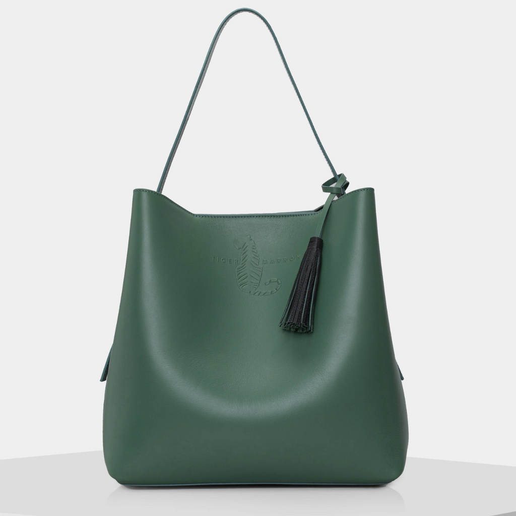 Buy Ladies Love It, Handcrafted Green Leather Tote Bag â