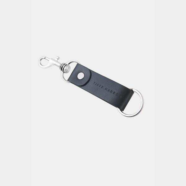 Black Custom leather keyring