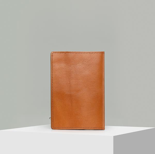 tan leather passport cover