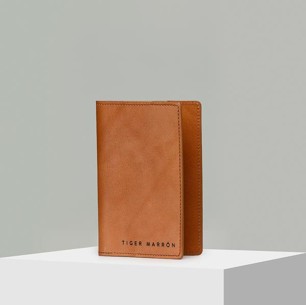 tan leather passport case