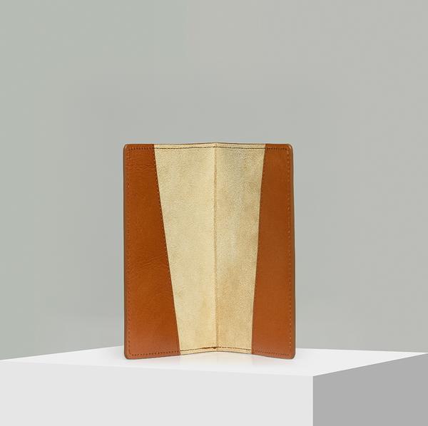 tan leather passport holder