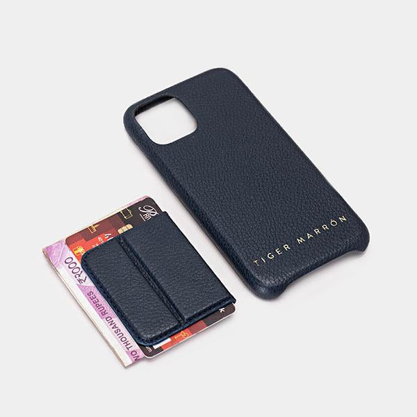 NAVY BLUE leather phone case