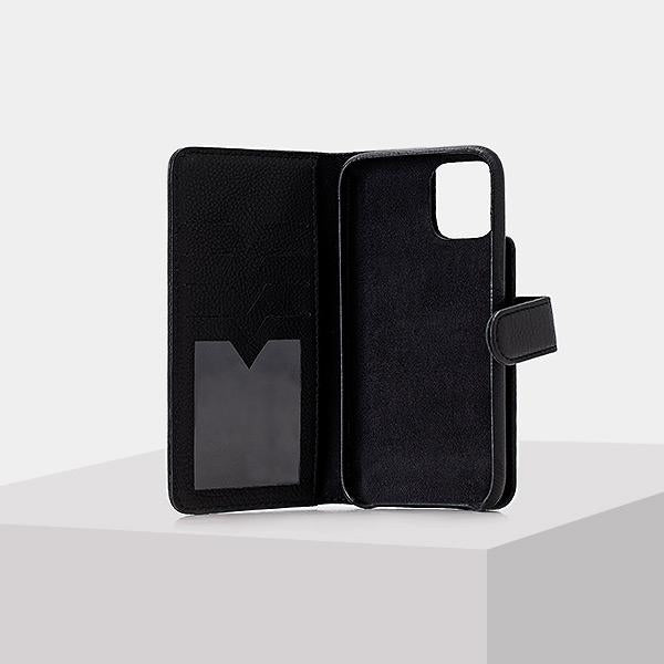 BLACK leather mobile cover