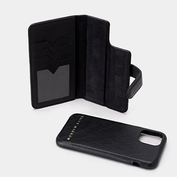 BLACK leather mobile cover