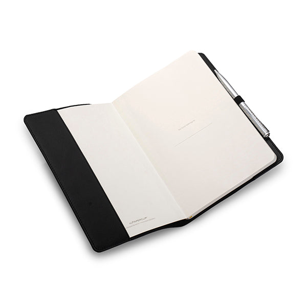 BLACK leather notebook case