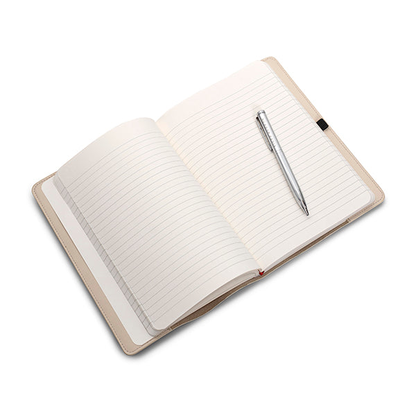 Cream Leather notebook holder