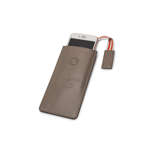 Grey leather phone cover