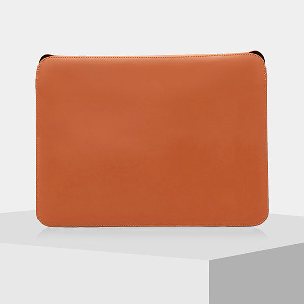 TAN & GREY Leather Laptop Case