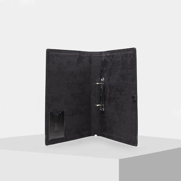BLACK & ORANGE Leather Paper Organizer