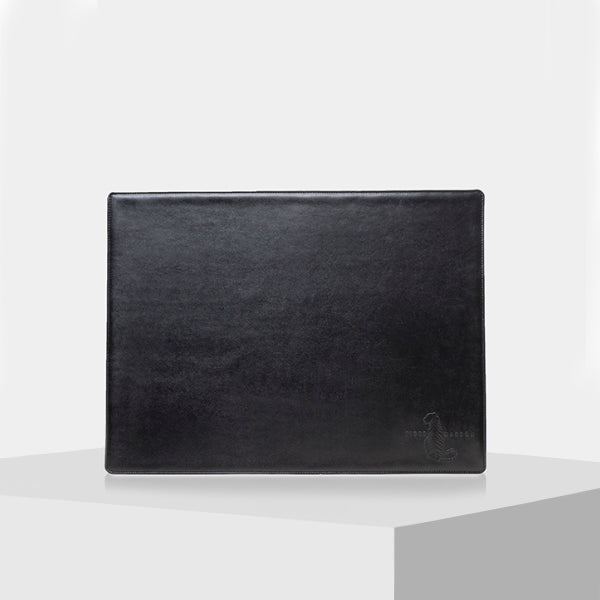 BLACK & ORANGE leather Laptop Pad