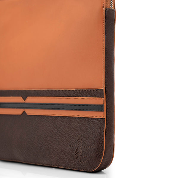 BROWN & ORANGE laptop carrying case