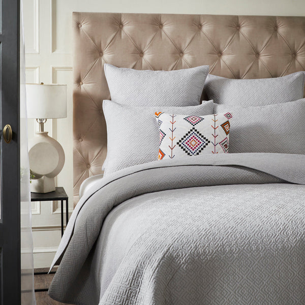 Light Grey Cambric Quilted Bedspread
