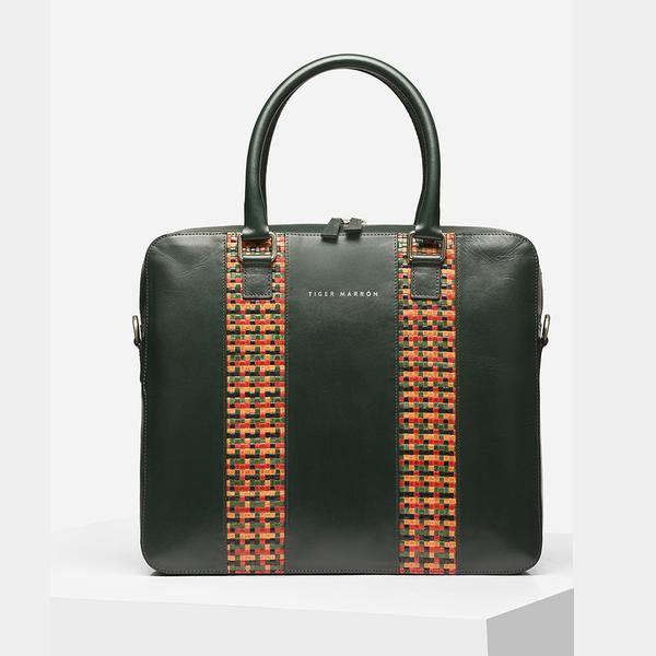 Green Leather Laptop Bag