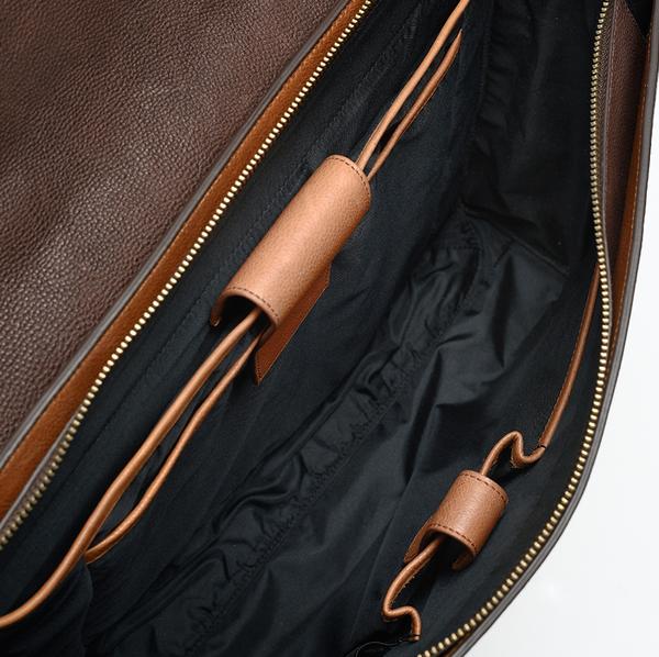 Brown Leather Zipper Laptop Bag USA