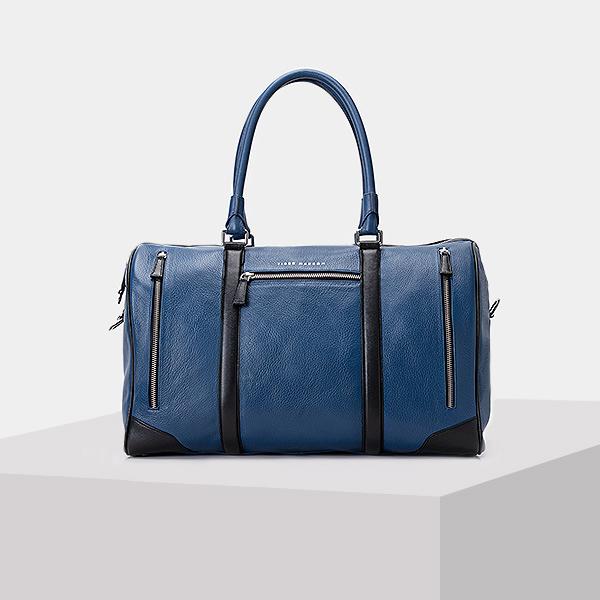 Full Grain Leather Weekender Bags - Blue