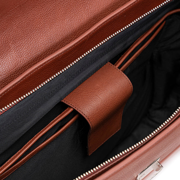 BROWN zipper Laptop Bag