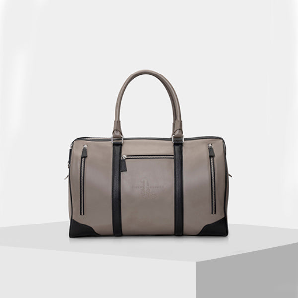branded duffle bag - GREY & BLACK