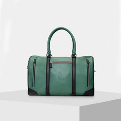leather travel duffel bags - GREEN & BLACK