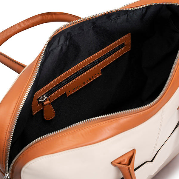 Cream & Orange zipper Laptop Bag in USA