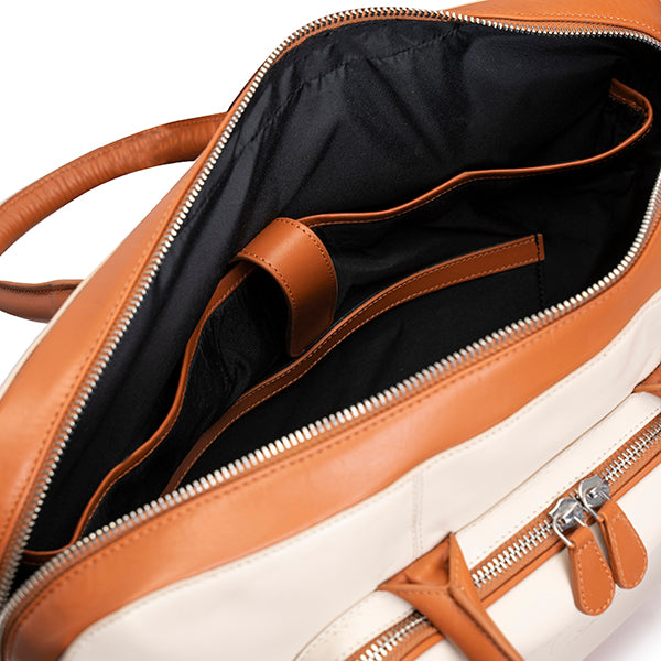 Cream & Orange zipped Laptop Bag in USA