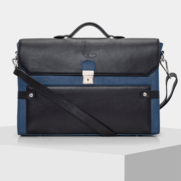  BLUE & BLACK Leather Laptop Bag men's in USA