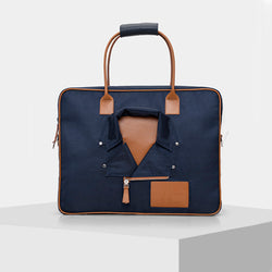 Blue and Tan - luxury leather laptop bags for men in USA
