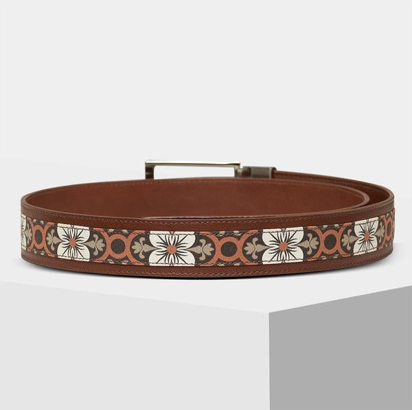 designer Brown Leather belt for men