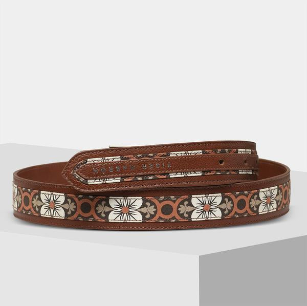 designer Brown Leather belt for men