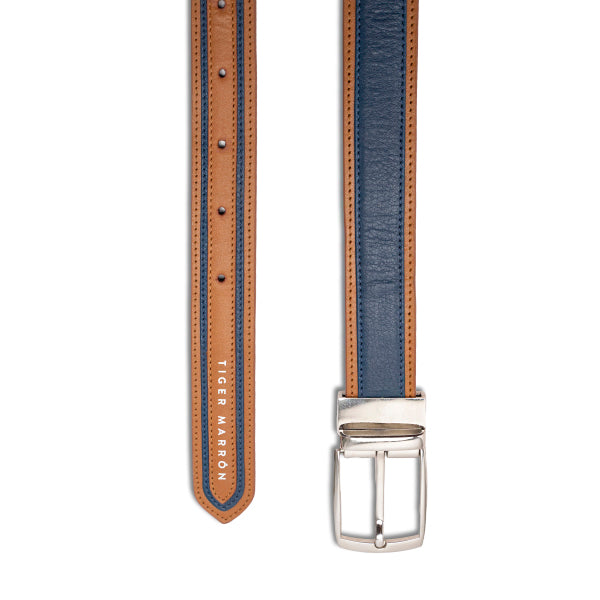 BLUE & TAN stylish leather belt