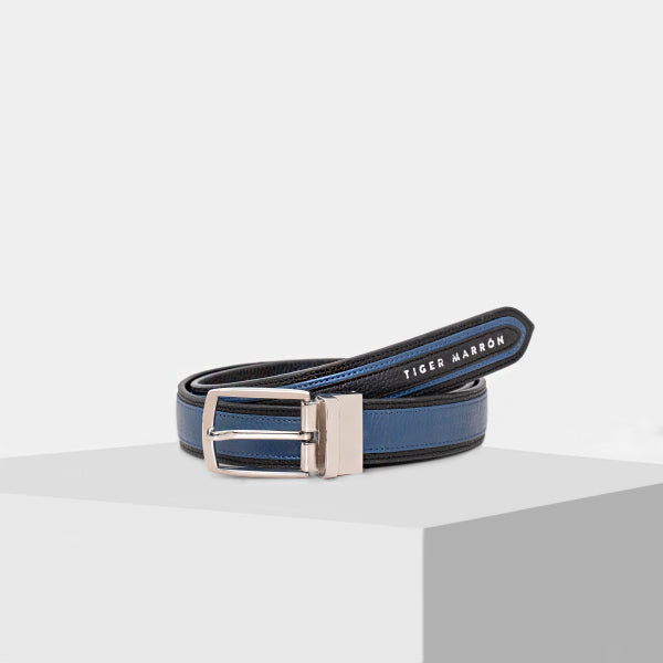 blue and Black designer belt