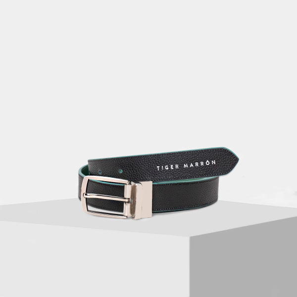 GREEN & BLACK designer leather belt