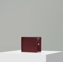 full grain Leather Wallet for men - BURGUNDY