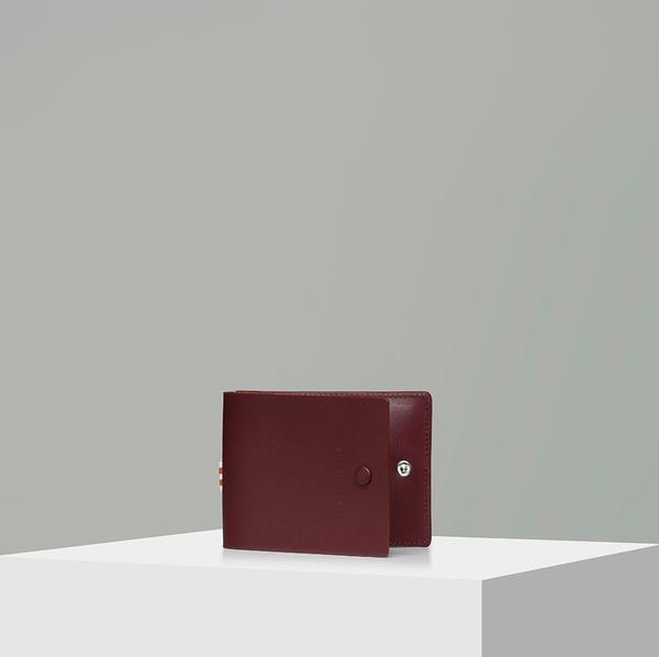 full grain Leather Wallet for men - BURGUNDY