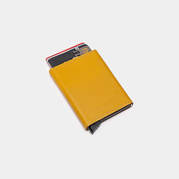 Yellow Leather Card Wallet