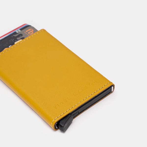 leather credit card holder - Yellow
