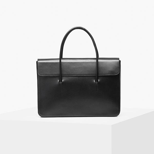 Tote Softy Leather Bag - Black