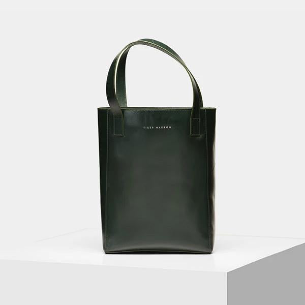 designer leather shopper bags - Forest Green