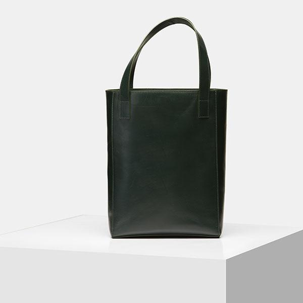 Leather shopper bags - Forest Green