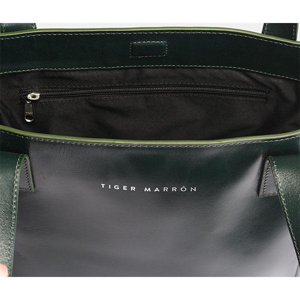 Leather shopper bags - Forest Green