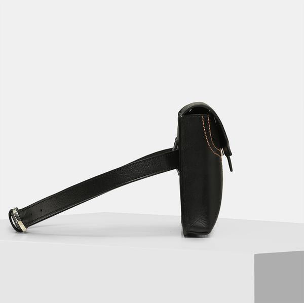 leather belt pouches - Black