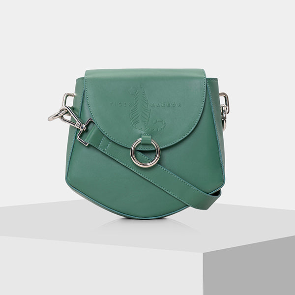 GREEN Pure Leather Crossbody Bags