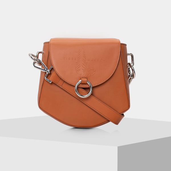 CLAY ORANGE - Full Grain Leather Crossbody Bag USA
