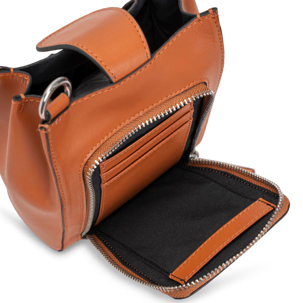 ORANGE leather cell phone pouch