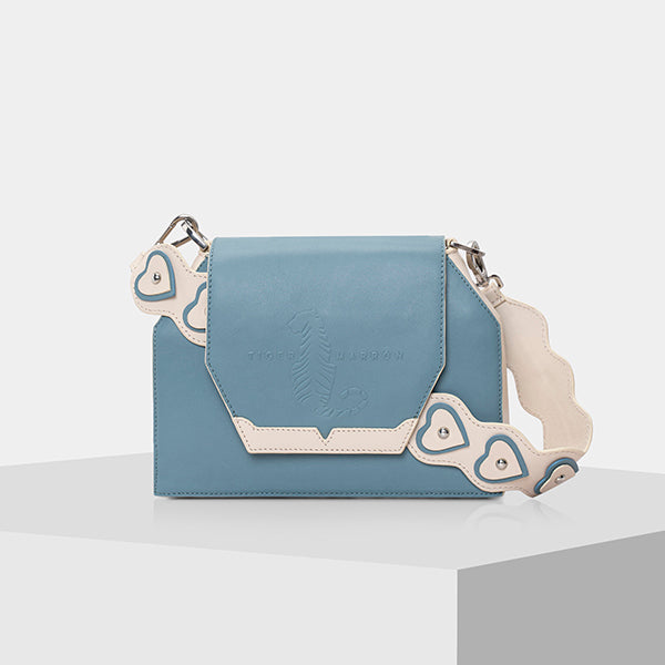 BLUE & CREAM Designer Crossbody Bag