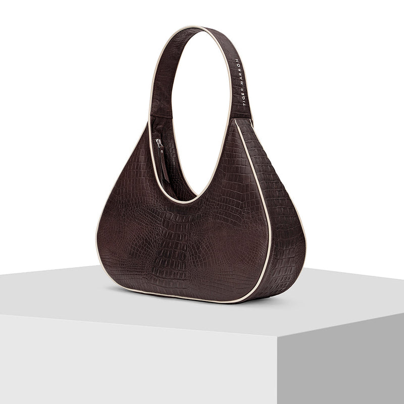 Dark Brown Leather Tote Bag Tiger Marrón 